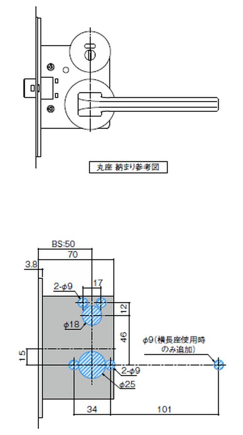 建築金物の通販 ロッキーズ SYS(シブタニ)社製品 ＞ ケース錠(スチール 